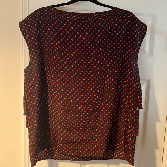 Annie Taylor Loft sleeveless tiered polkadot blouse. - Picture 2 of 3